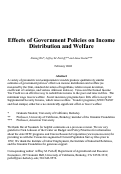 Cover page: Effects of Government Policies on Income Distribution and Welfare