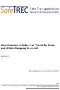 Cover page: How Common is Pedestrian Travel To, From, and Within Shopping Districts?