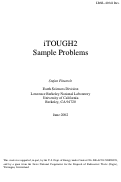Cover page: iTOUGH2 Sample Problems