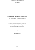 Cover page: Extensions of Classic Theorems in Extremal Combinatorics