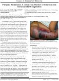 Cover page: Images in Emergency Medicine: Purpura Fulminans: A Cutaneous Marker of Disseminated Intravascular Coagulation