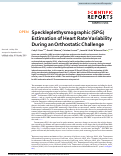 Cover page: Speckleplethysmographic (SPG) Estimation of Heart Rate Variability During an Orthostatic Challenge