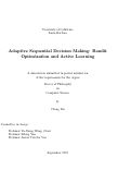 Cover page of Adaptive Sequential Decision Making: Bandit Optimization and Active Learning