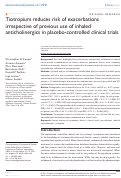Cover page: Tiotropium reduces risk of exacerbations irrespective of previous use of inhaled anticholinergics in placebo-controlled clinical trials