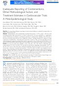 Cover page: Inadequate Reporting of Cointerventions, Other Methodological Factors, and Treatment Estimates in Cardiovascular Trials: A Meta-Epidemiological Study