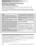 Cover page: Identification of Diagnostic Criteria for Chronic Hypersensitivity Pneumonitis. An International Modified Delphi Survey