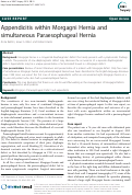 Cover page: Appendicitis within Morgagni Hernia and simultaneous Paraesophageal Hernia