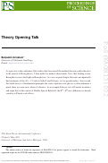 Cover page: Theory Opening Talk