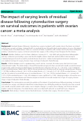 Cover page: The impact of varying levels of residual disease following cytoreductive surgery on survival outcomes in patients with ovarian cancer: a meta-analysis.
