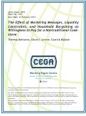 Cover page: The Effect of Marketing Messages, Liquidity Constraints, and Household Bargaining on Willingness to Pay for a Nontraditional Cook-stove