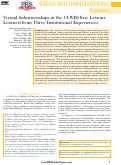 Cover page: Virtual Subinternships in the COVID Era: Lessons Learned from Three Institutional Experiences