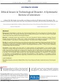 Cover page: Ethical Issues in Technological Disaster: A Systematic Review of Literature