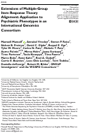 Cover page: Extensions of Multiple-Group Item Response Theory Alignment: Application to Psychiatric Phenotypes in an International Genomics Consortium