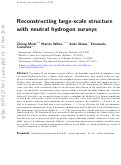 Cover page: Reconstructing large-scale structure with neutral hydrogen surveys