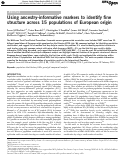 Cover page: Using ancestry-informative markers to identify fine structure across 15 populations of European origin