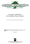 Cover page: Economic Contributions of the California Nursery Industry