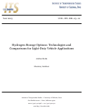 Cover page: Hydrogen Storage Options: Technologies and Comparisons for Light-Duty Vehicle Applications