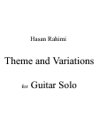 Cover page: Theme and Variations for Guitar Solo