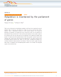 Cover page: Adaptation is maintained by the parliament of genes