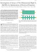 Cover page: Investigation of Arrays of Two-Dimensional High-$T_\text{C}$ SQUIDs for Optimization of Electrical Properties