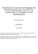Cover page: Transatlantic Cooperation In Managing The World Trading System: New EU-U.S. Arrangements To Strengthen Liberal Multilateralism
