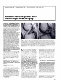 Cover page: Anterior cruciate ligament tear: indirect signs at MR imaging.