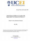 Cover page: Joint Energy and Reserves Auction with Opportunity Cost Payment for Reserves