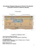 Cover page: Groundwater Chemistry Changes as a Result of CO2 Injection at the ZERT Field Site in Bozeman, Montana