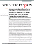 Cover page: Metagenomic-based Surveillance of Pacific Coast tick Dermacentor occidentalis Identifies Two Novel Bunyaviruses and an Emerging Human Ricksettsial Pathogen