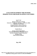 Cover page: Clean development mechanism: Perspectives from developing countries