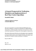 Cover page: A General Framework for Verification, Simulation and Implementation of Real-Time Control Algorithms
