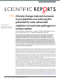 Cover page: Climate change-induced increases in precipitation are reducing the potential for solar ultraviolet radiation to inactivate pathogens in surface waters