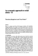 Cover page: An Economic Approach to Social Choice Ii