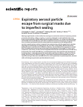 Cover page: Expiratory aerosol particle escape from surgical masks due to imperfect sealing.