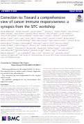 Cover page: Correction to: Toward a comprehensive view of cancer immune responsiveness: a synopsis from the SITC workshop