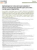 Cover page: Methodologies for <i>in vitro</i> and <i>in vivo</i> evaluation of efficacy of antifungal and antibiofilm agents and surface coatings against fungal biofilms