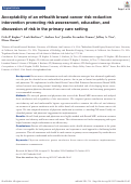 Cover page: Acceptability of an mHealth breast cancer risk-reduction intervention promoting risk assessment, education, and discussion of risk in the primary care setting