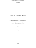 Cover page: Essays on Economic History