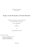 Cover page: Essays on the Economics of Search Frictions