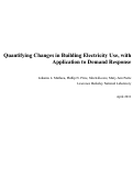 Cover page: Quantifying Changes in Building Electricity Use, with Application to Demand Response