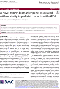 Cover page: A novel miRNA biomarker panel associated with mortality in pediatric patients with ARDS