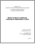 Cover page: Return-to-Work in California:  Listening to Stakeholders' Voices
