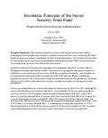 Cover page: Stochastic Forecasts of the Social Security Trust Fund