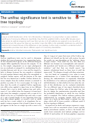 Cover page: The unifrac significance test is sensitive to tree topology