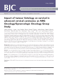 Cover page: Impact of tumour histology on survival in advanced cervical carcinoma: an NRG Oncology/Gynaecologic Oncology Group Study
