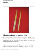 Cover page: The Story of a Set of Bamboo Picks
