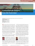 Cover page: Control System Security from the Front Lines