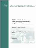 Cover page: Analysis of Air Leakage Measurements from Residential Diagnostics Database