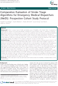 Cover page: Comparative Evaluation of Stroke Triage Algorithms for Emergency Medical Dispatchers(MeDS): Prospective Cohort Study Protocol