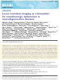 Cover page: Locus coeruleus imaging as a biomarker for noradrenergic dysfunction in neurodegenerative diseases